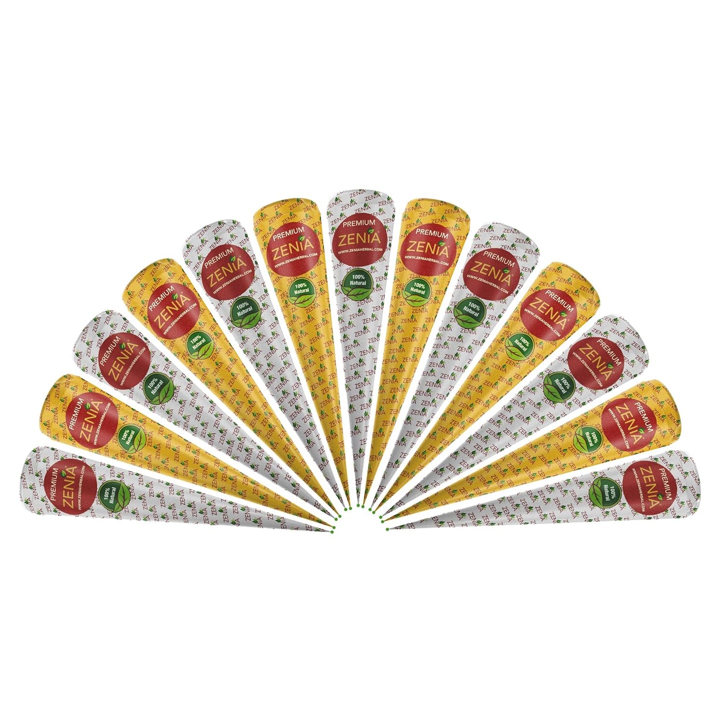 Premium Henna Cones (35G Each) - 100% Natural Ready to Use Henna Paste Hair Color Hair Dye Cones Reddish Brown Color (12 Pack)