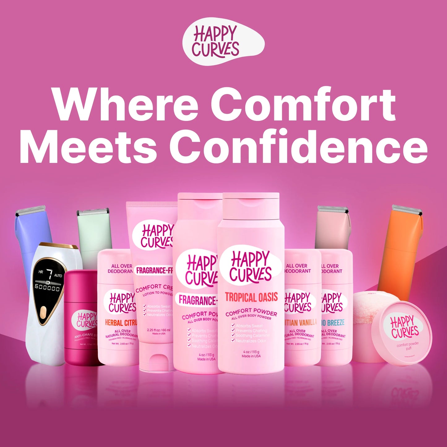 (3 Pack) Comfort Cream, Aluminum Free Whole Body Deodorant for Women, Tropical Oasis, 2.25 Oz