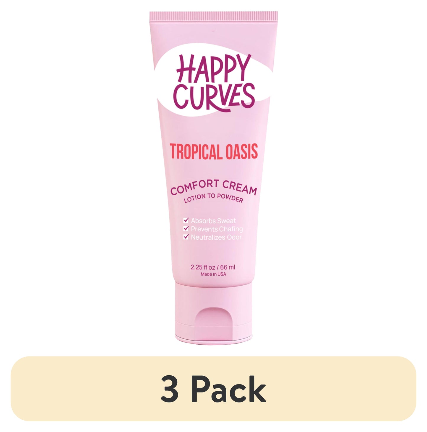 (3 Pack) Comfort Cream, Aluminum Free Whole Body Deodorant for Women, Tropical Oasis, 2.25 Oz