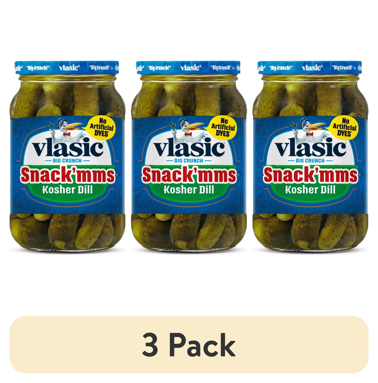 Snack'Mms Kosher Dill Pickles, Mini Dill Pickles, 24 Fl Oz Jar