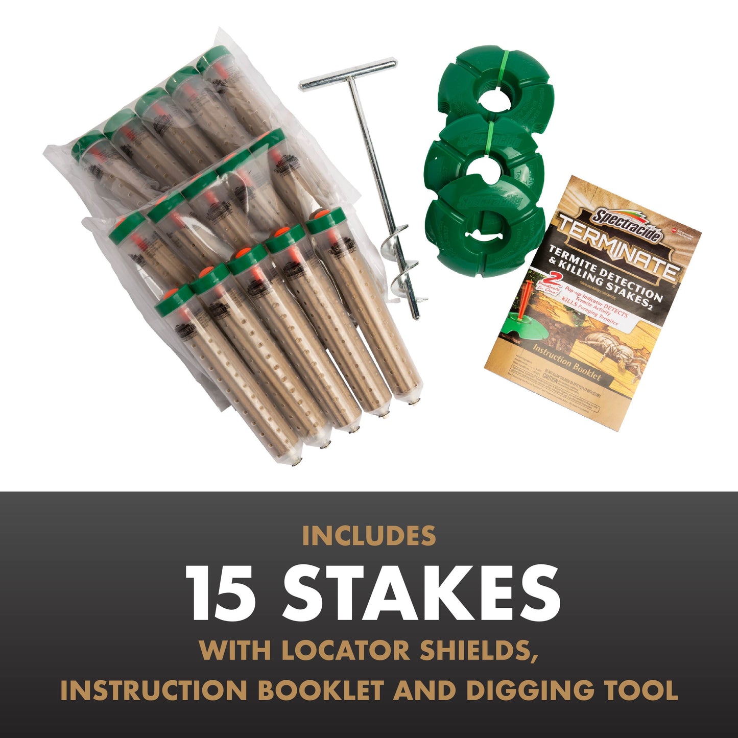 Terminate Termite Detection and Killing Stakes with Pop-Up Indicator, 15 Count