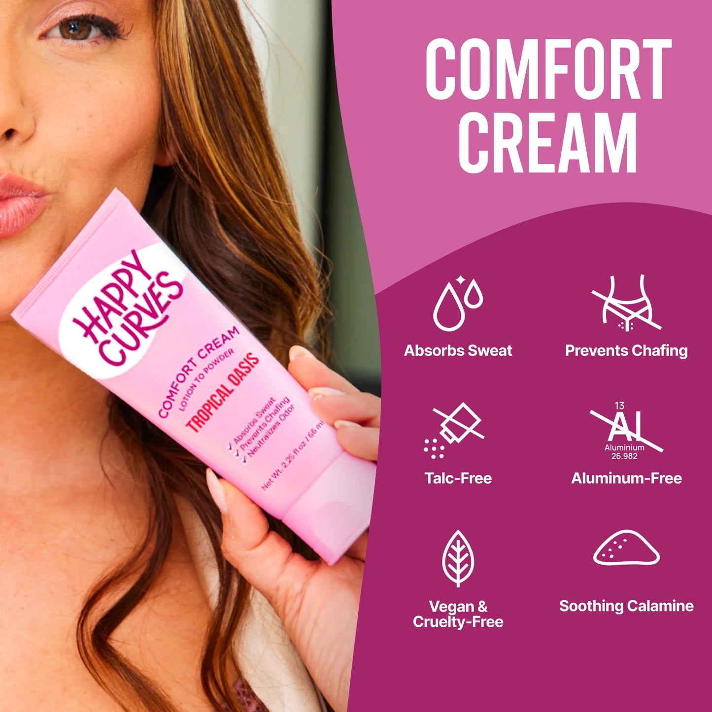 (3 Pack) Comfort Cream, Aluminum Free Whole Body Deodorant for Women, Tropical Oasis, 2.25 Oz