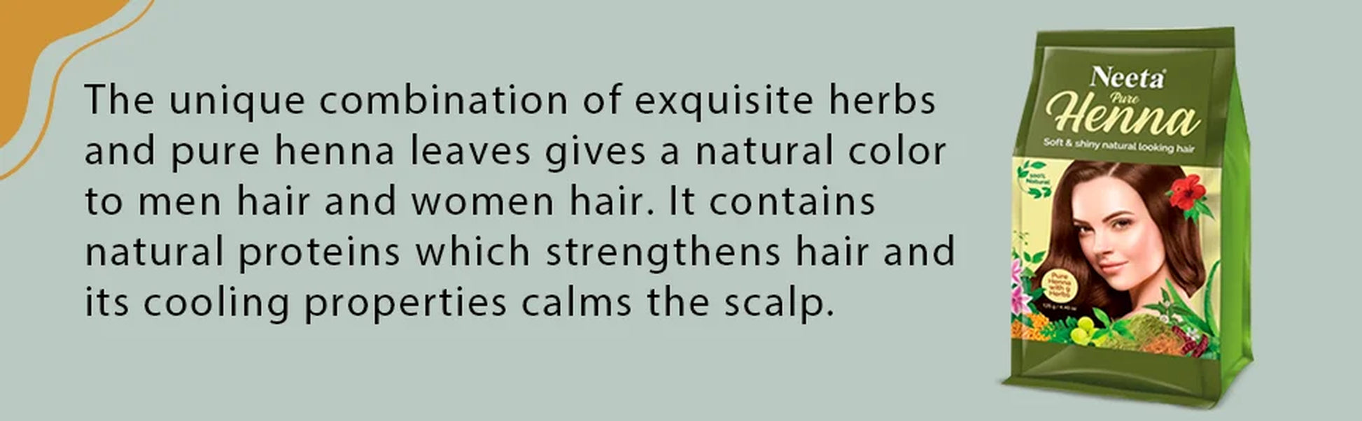 (2 Pack)  100% Natural Pure Henna with 9 Herbs for Hair, Chemical Free Dye, Soft & Shiny Hair, 4.40 Oz