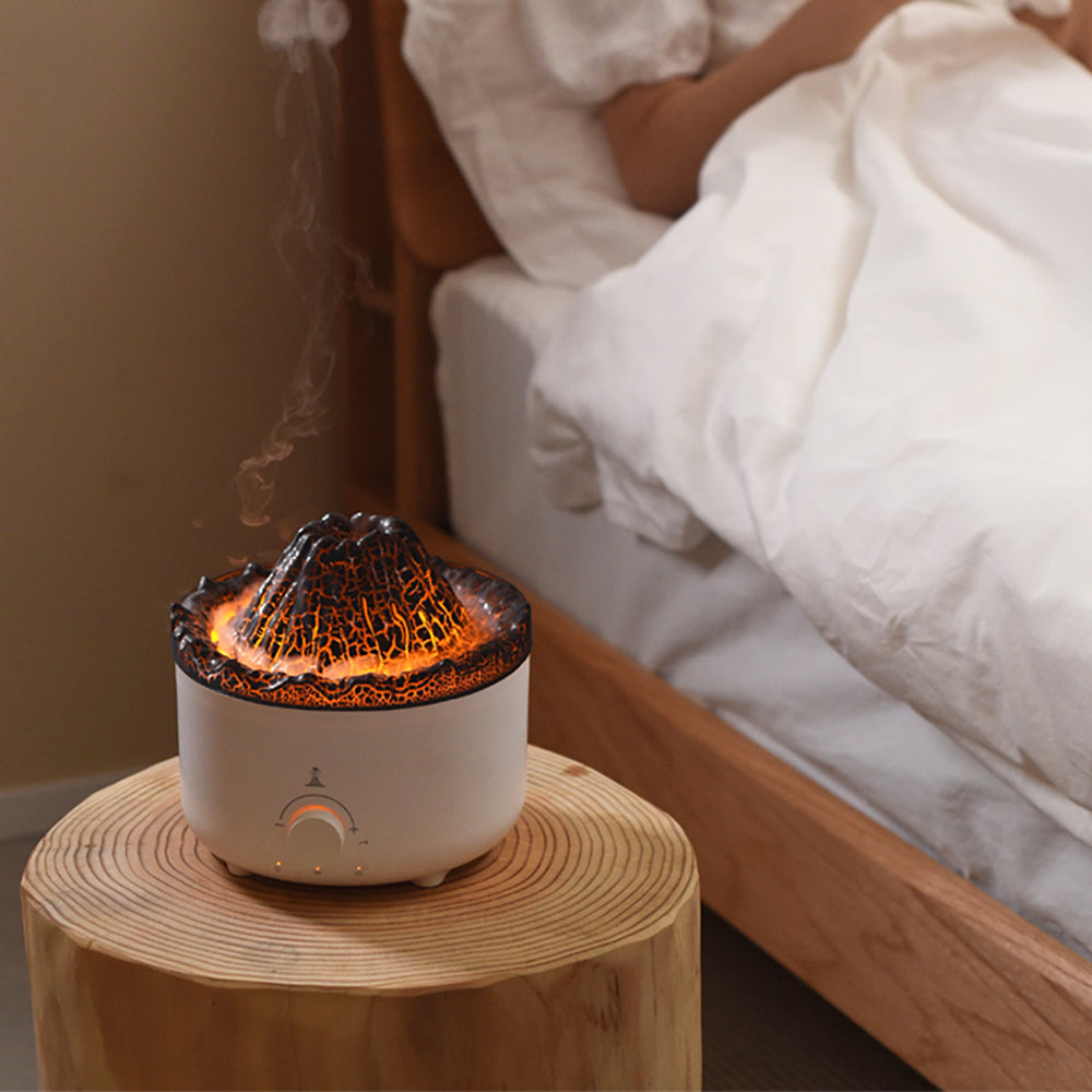 Mute of New Small Simulated Flame Volcano Humidifier Flame Humidifier Volcano Diffuser Home Decorations