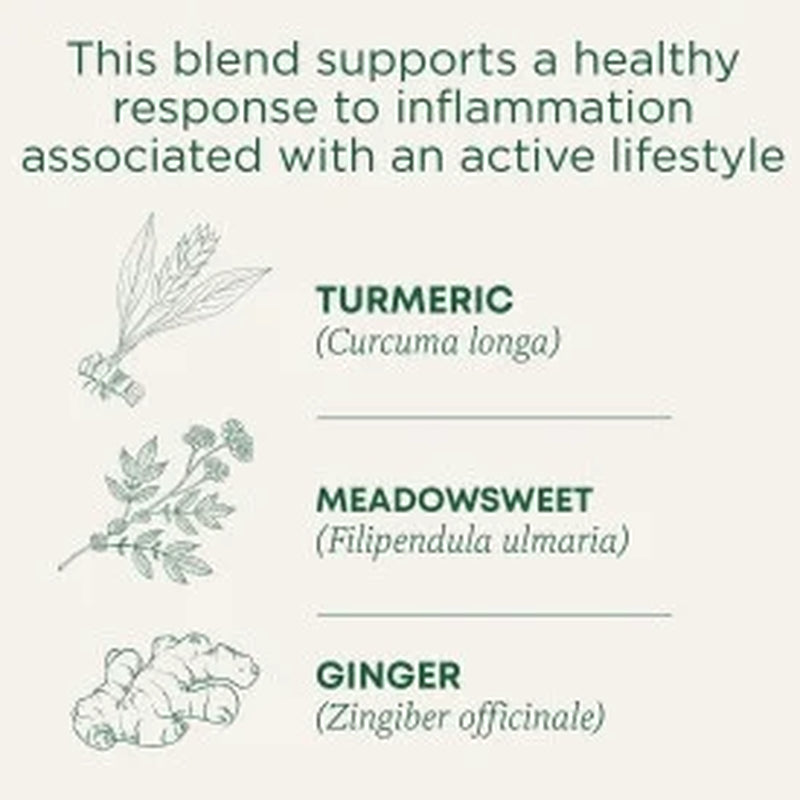 , Organic Turmeric with Meadowsweet & Ginger Herbal Tea Bags, 16 Count
