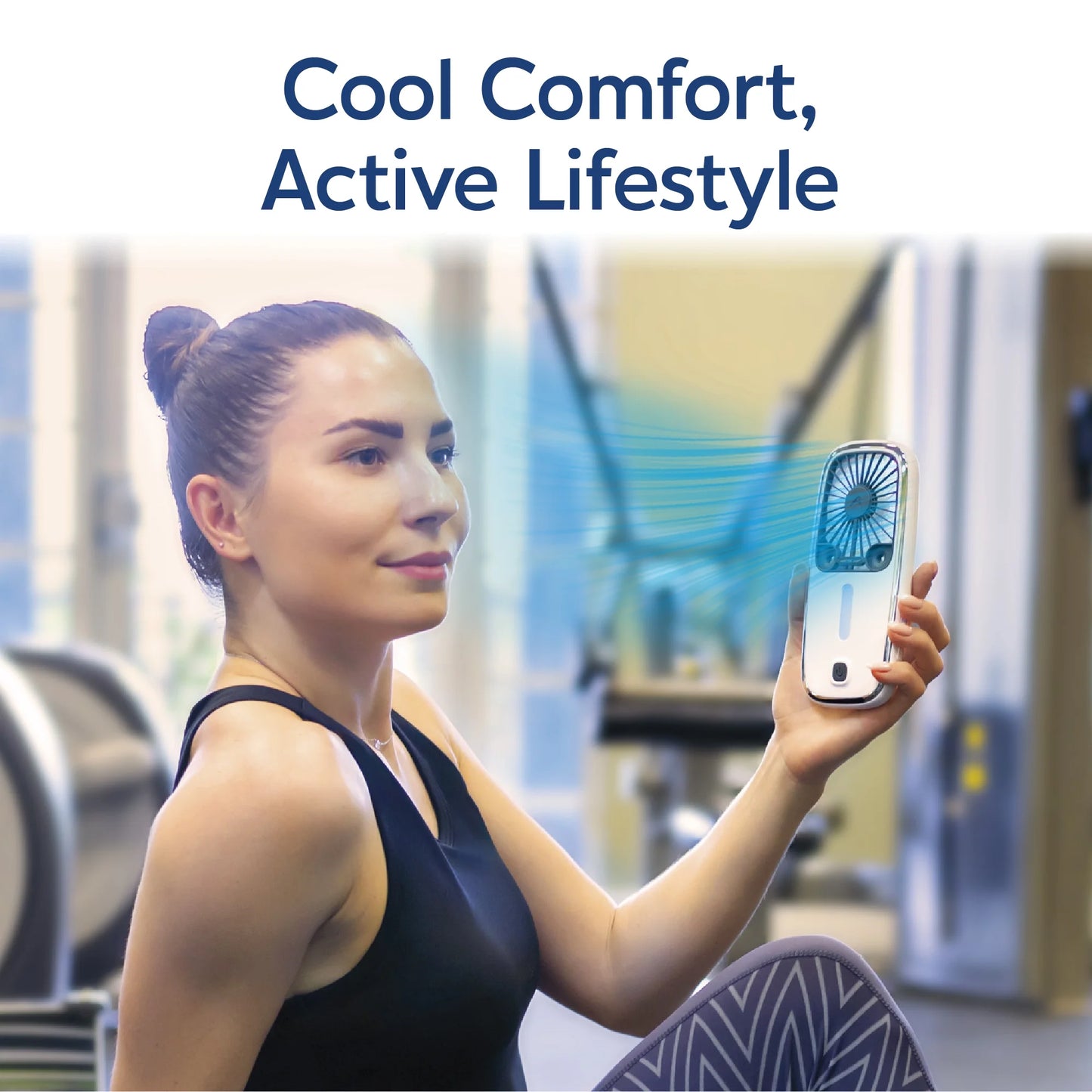 ® Pocket Hand Fan, Portable Air Cooler, Dual Cooling Jets, Rechargeable, 3 Speeds