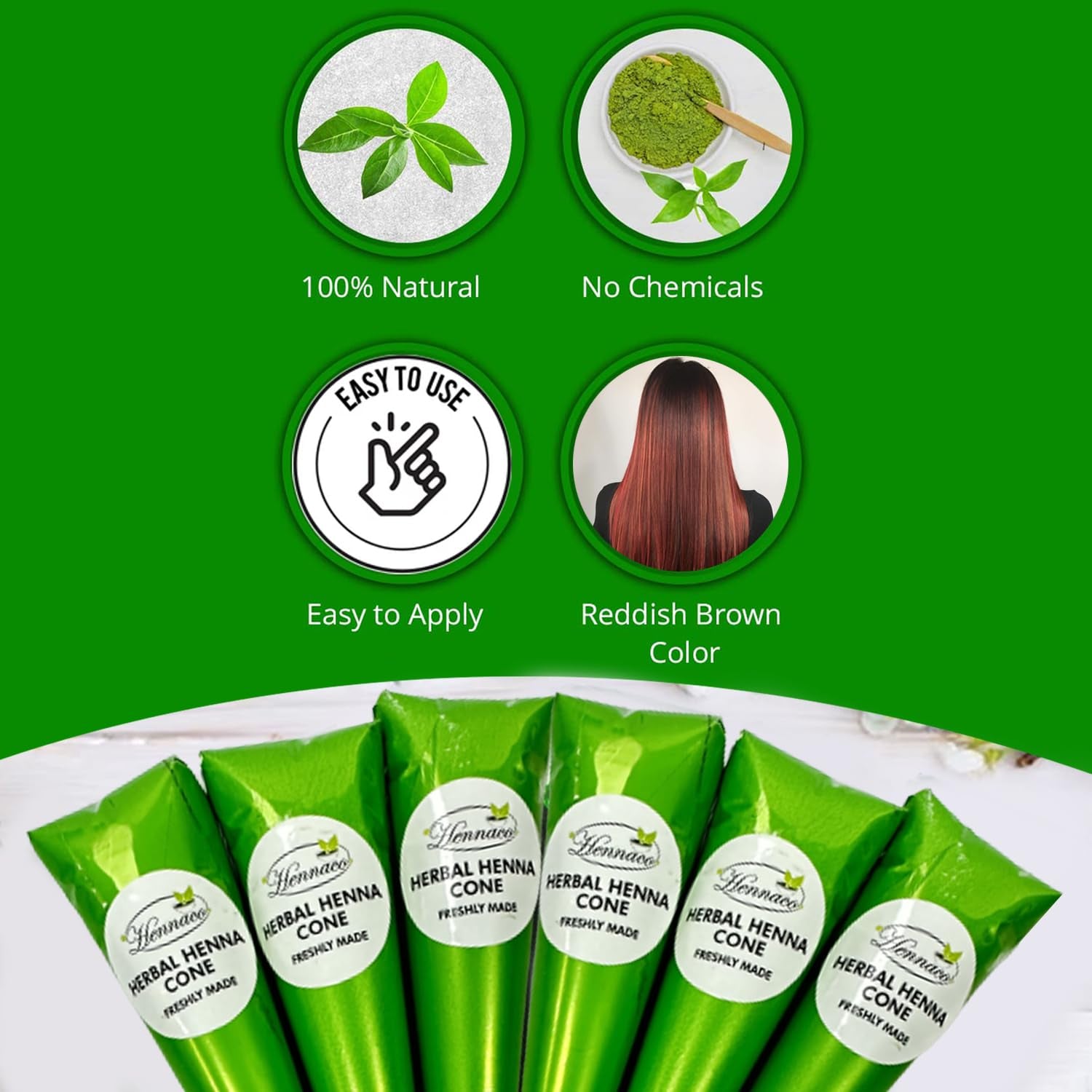 Herbal Hair Dye Cones, Natural & Pure Hair Coloring Cones (12 Pack)