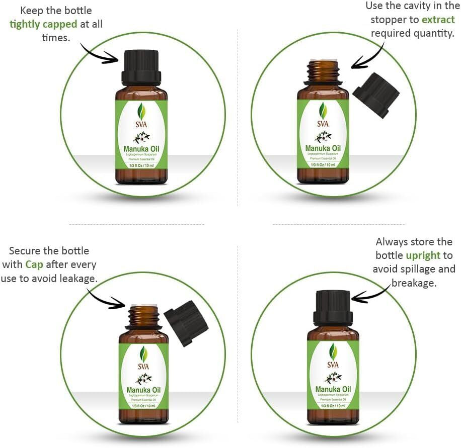 SVA Manuka Essential Oil – 1/3 Fl Oz – 100% Natural Manuka Oil - for Diffuser,