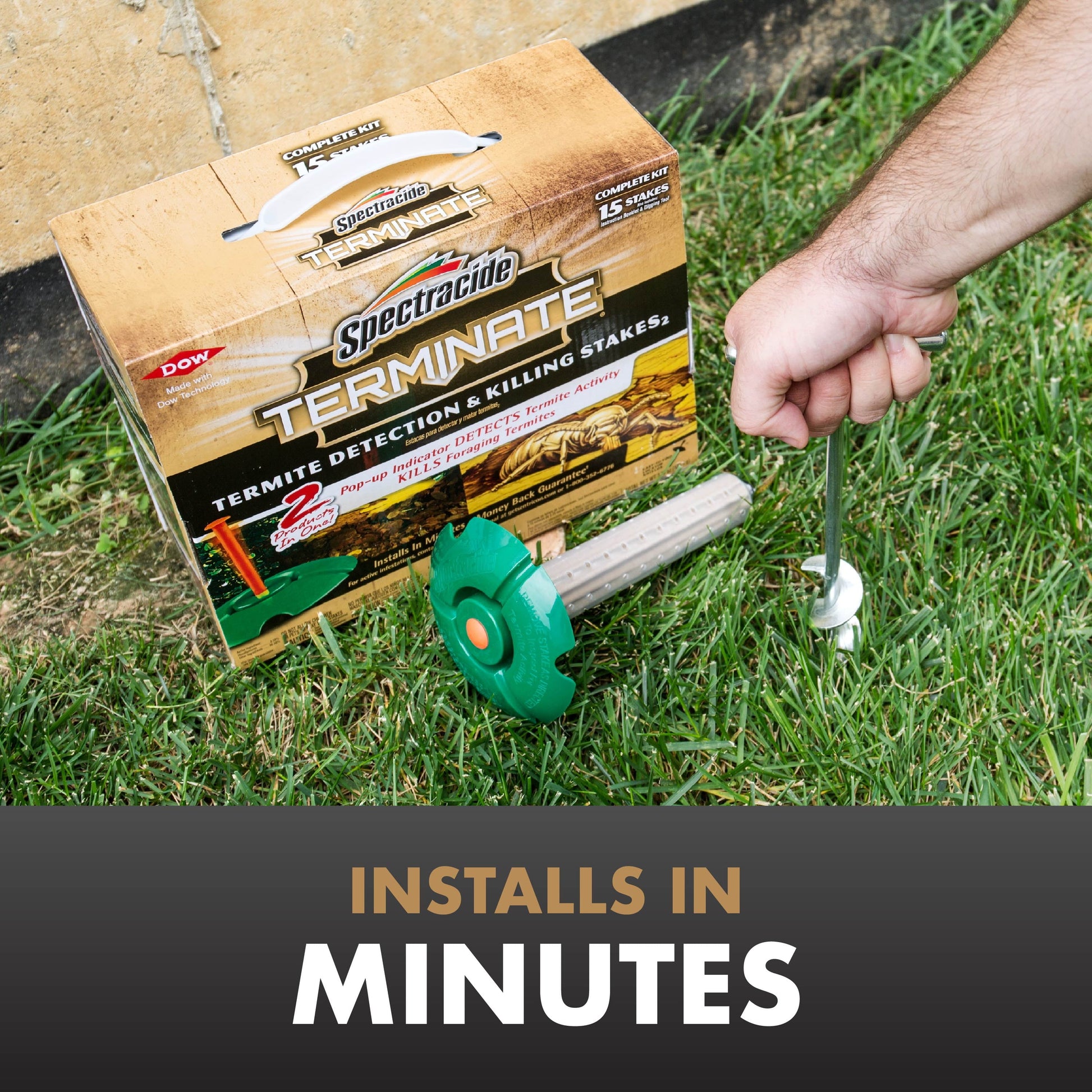 Terminate Termite Detection and Killing Stakes with Pop-Up Indicator, 15 Count