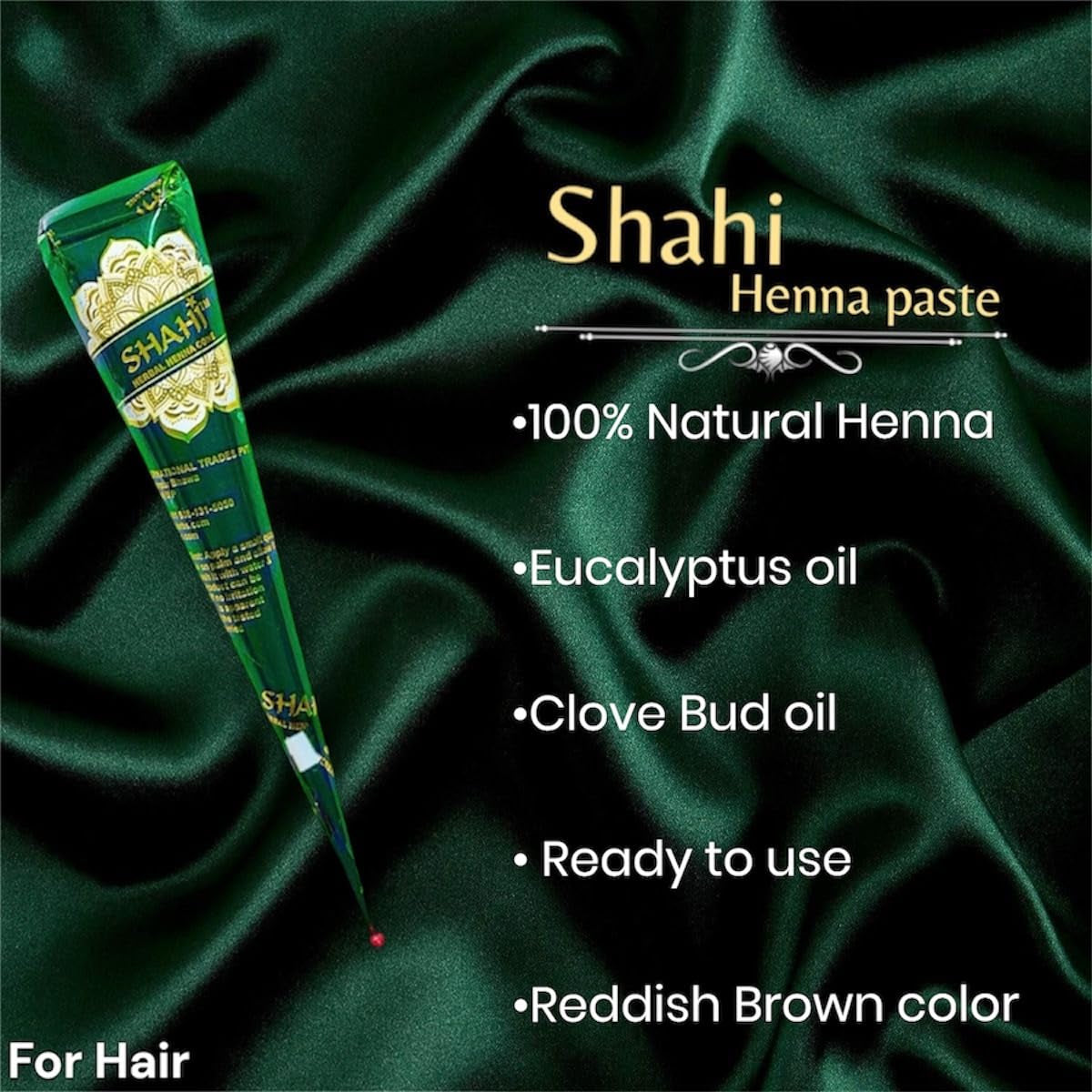3 Pack Natural Ready to Use Henna Paste Hair Color Hair Dye Cones Reddish Brown Color