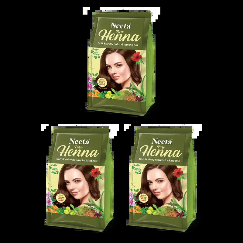 (2 Pack)  100% Natural Pure Henna with 9 Herbs for Hair, Chemical Free Dye, Soft & Shiny Hair, 4.40 Oz