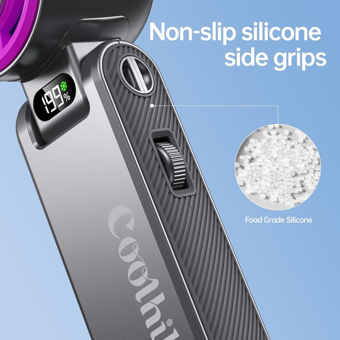 Handheld Fan, Portable Rechargeable Fan with Turbo Cooling, Speed(1-199) 5500Mah, 12H Battery Life, Powerful Mini Personal Fan for Travel, Outdoor, Beach, Makeup, Summer Use