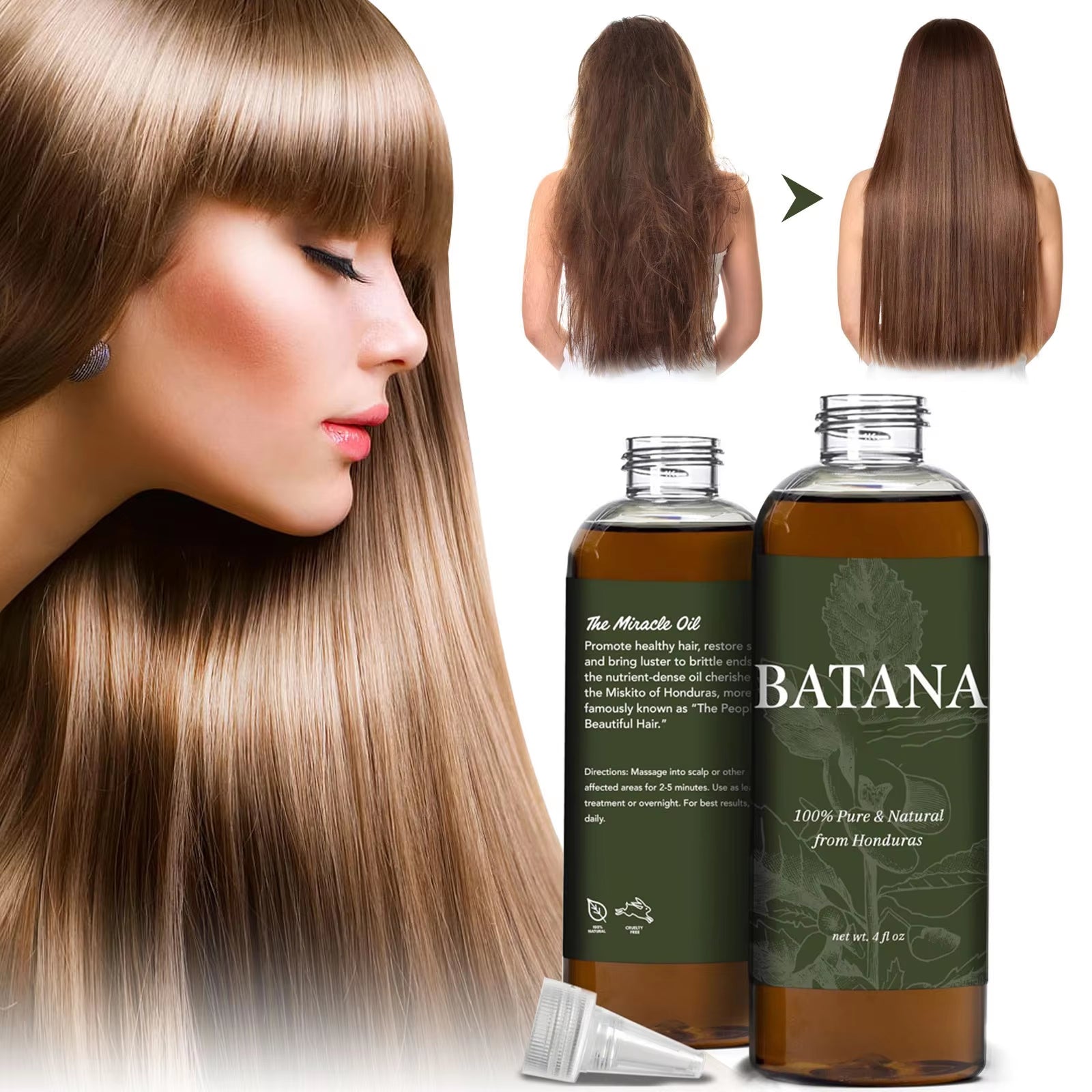 Batana for Hair Growth,Hair Care Oil,Hair Growth Oil,Stimulates Hair Growth, Concentrates Moisturizes and Repairs Dryness,118Ml