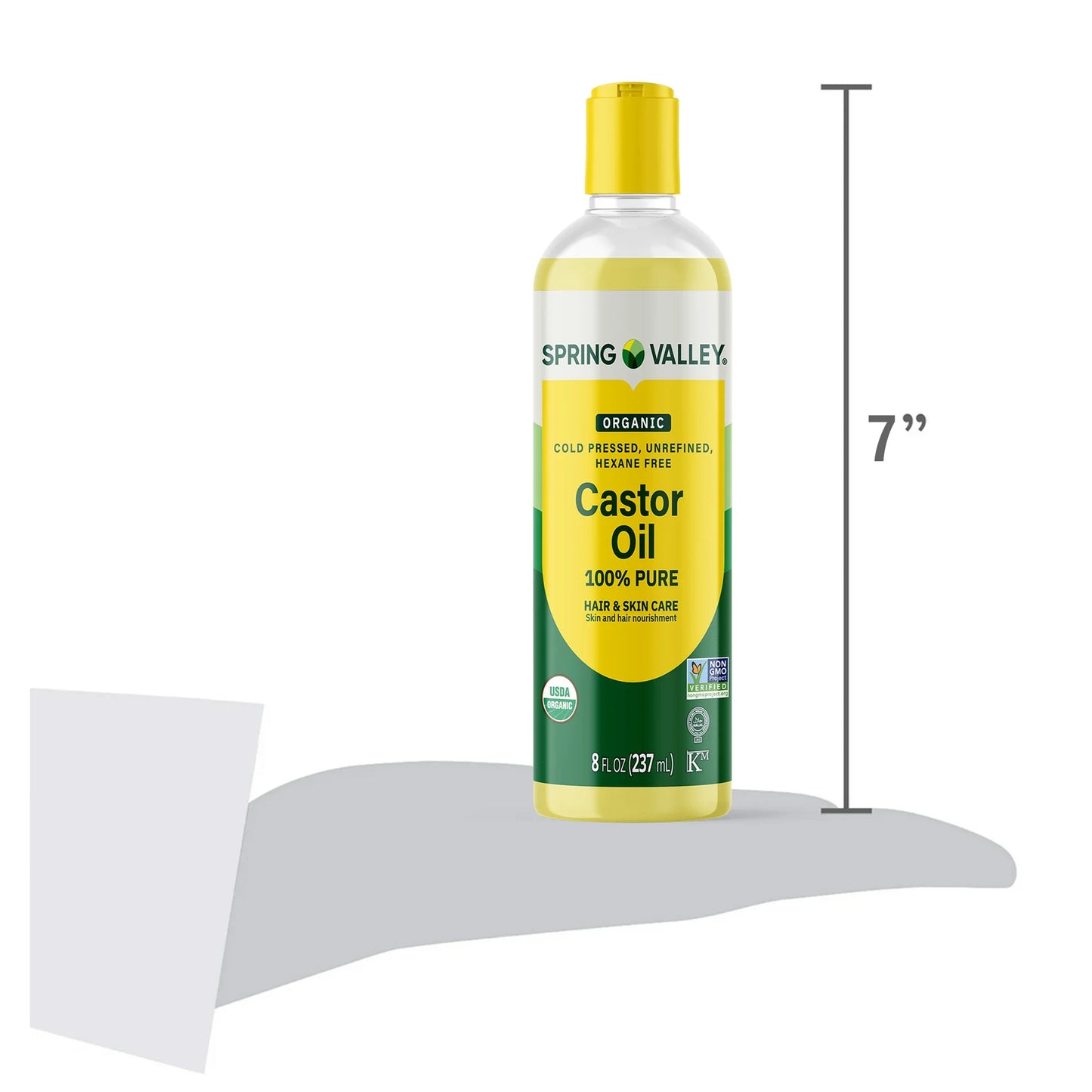 Cold-Pressed Castor Oil - Unrefined & Hexane-Free, Organic for Hair & Skin, 8 Fl Oz