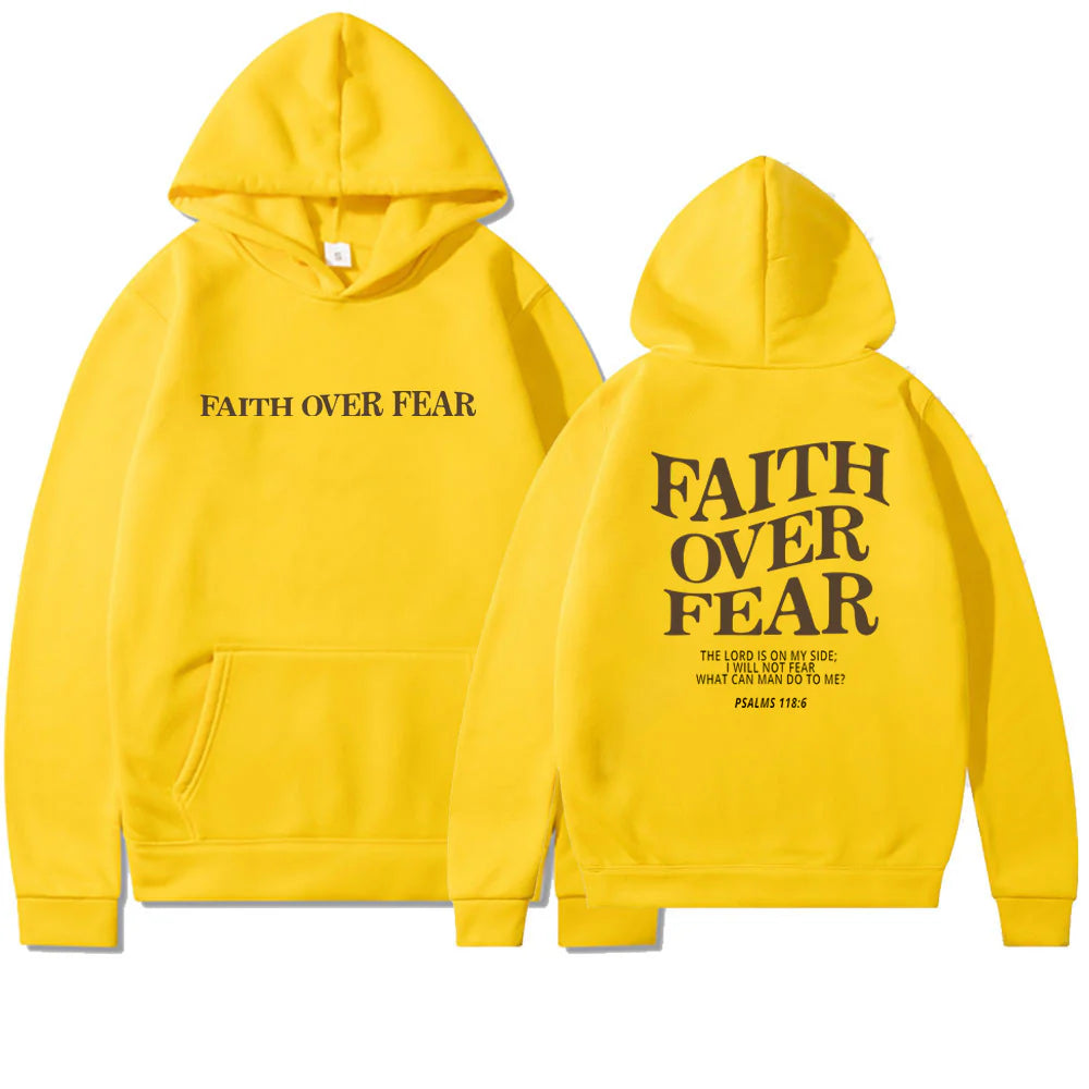 Faith over Fear Christian Hoodie Christian Sweatshirt Jesus Hoodie Trendy Hoodie Bible Verse Shirt Unisex Aesthetic Clothes