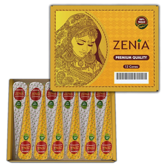 Premium Henna Cones (35G Each) - 100% Natural Ready to Use Henna Paste Hair Color Hair Dye Cones Reddish Brown Color (12 Pack)
