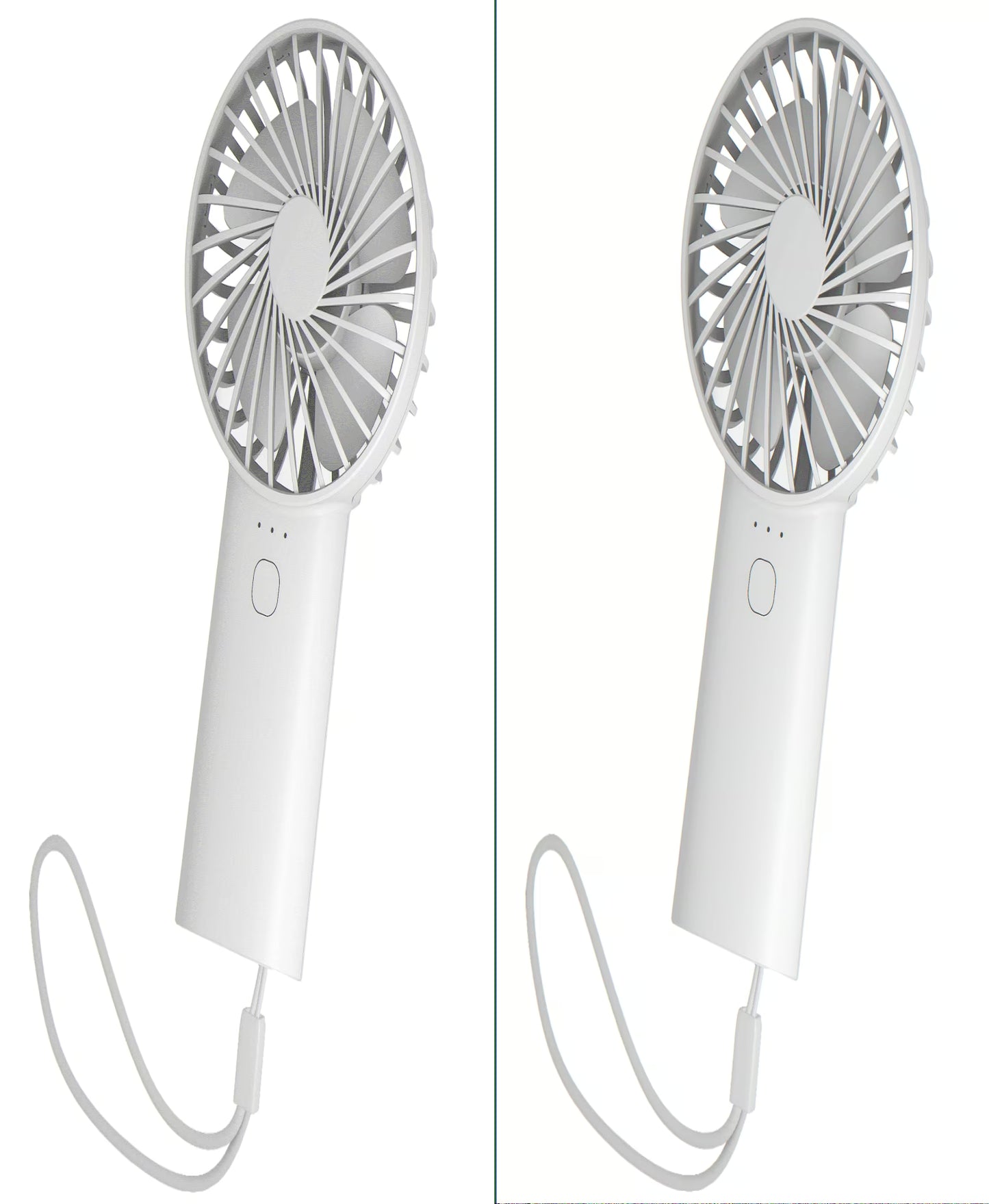 4000Mah Handheld Fan Mini Portrable Fan Battery Operated with 3 Speed, USB Rechargeable, White