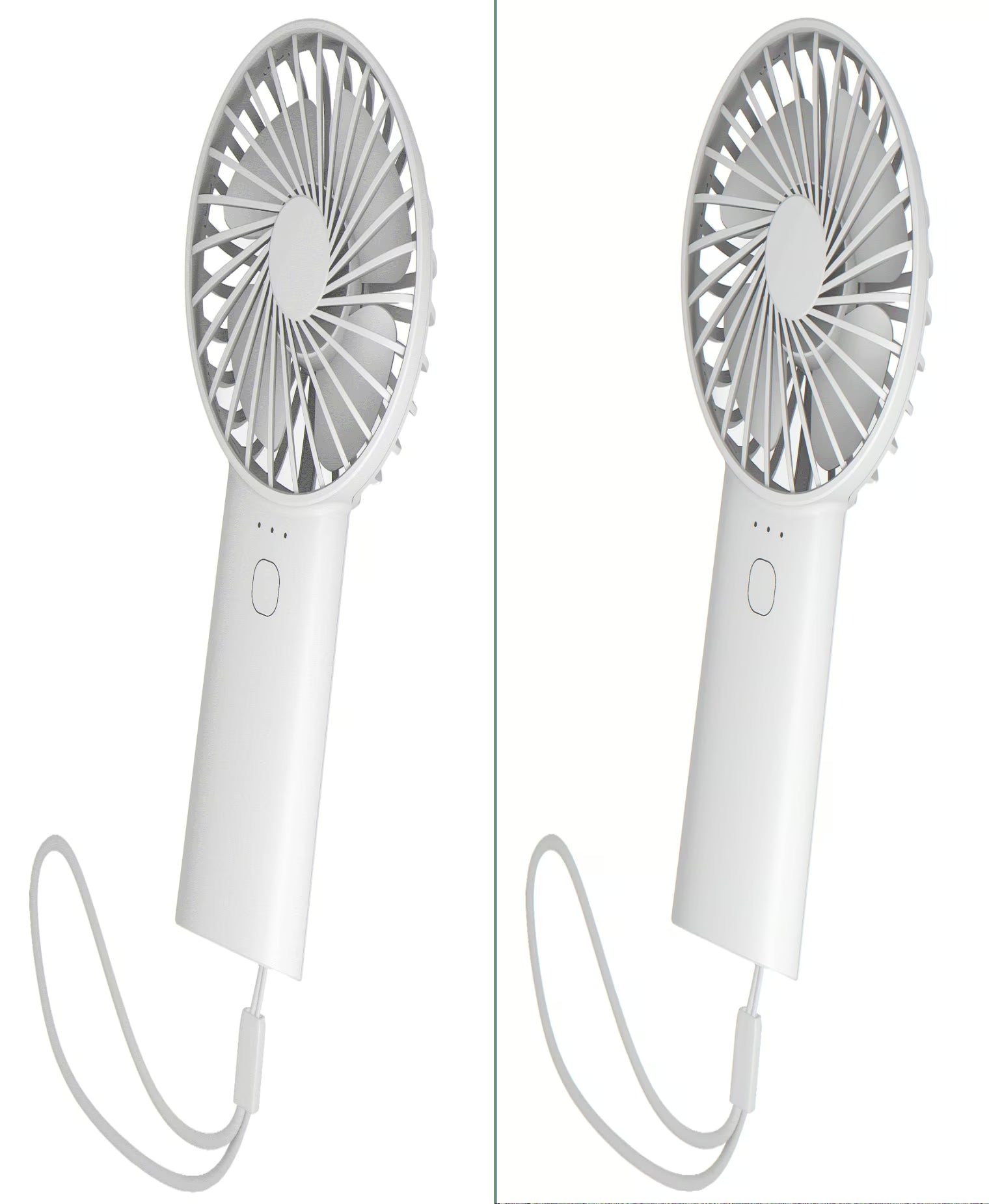 4000Mah Handheld Fan Mini Portrable Fan Battery Operated with 3 Speed, USB Rechargeable, White