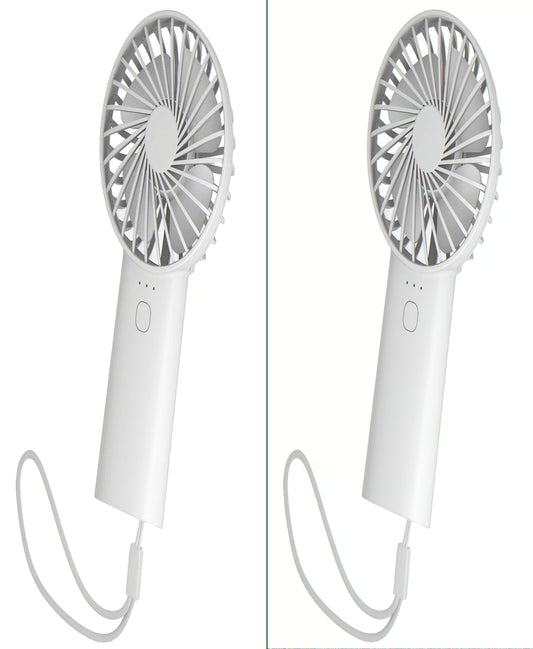 4000Mah Handheld Fan Mini Portrable Fan Battery Operated with 3 Speed, USB Rechargeable, White