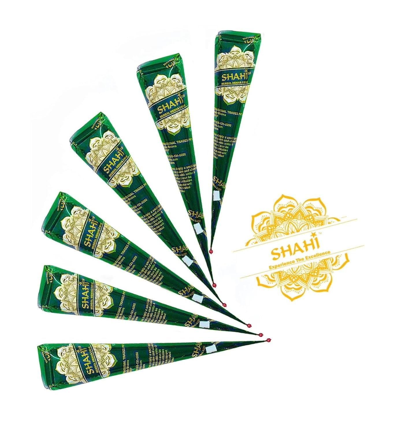 6 Pack Natural Ready to Use Henna Paste Hair Color Hair Dye Cones Reddish Brown Color