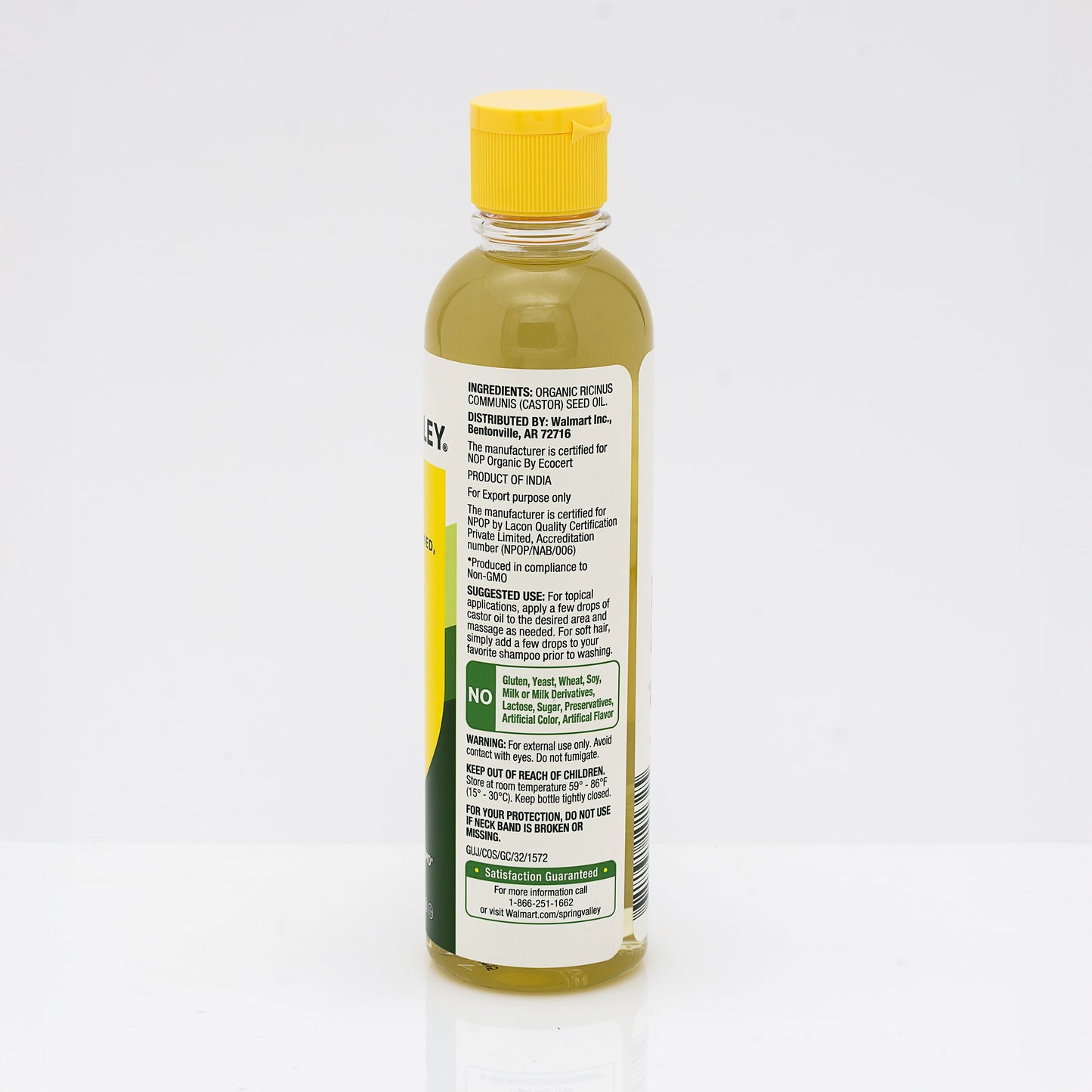 Cold-Pressed Castor Oil - Unrefined & Hexane-Free, Organic for Hair & Skin, 8 Fl Oz