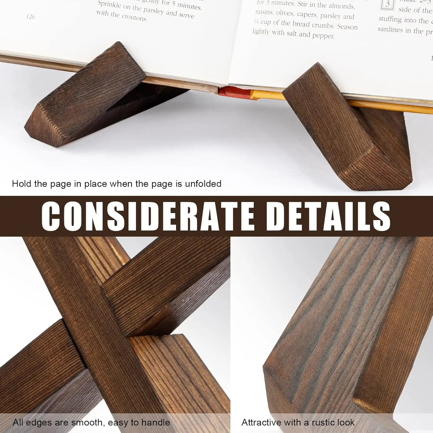 Wooden Stand Recipe Book Record Photo Display Tablet Rack Plate Ipad Holder Table Easel Stand Cookbook Holder Decor Kitchen Tool