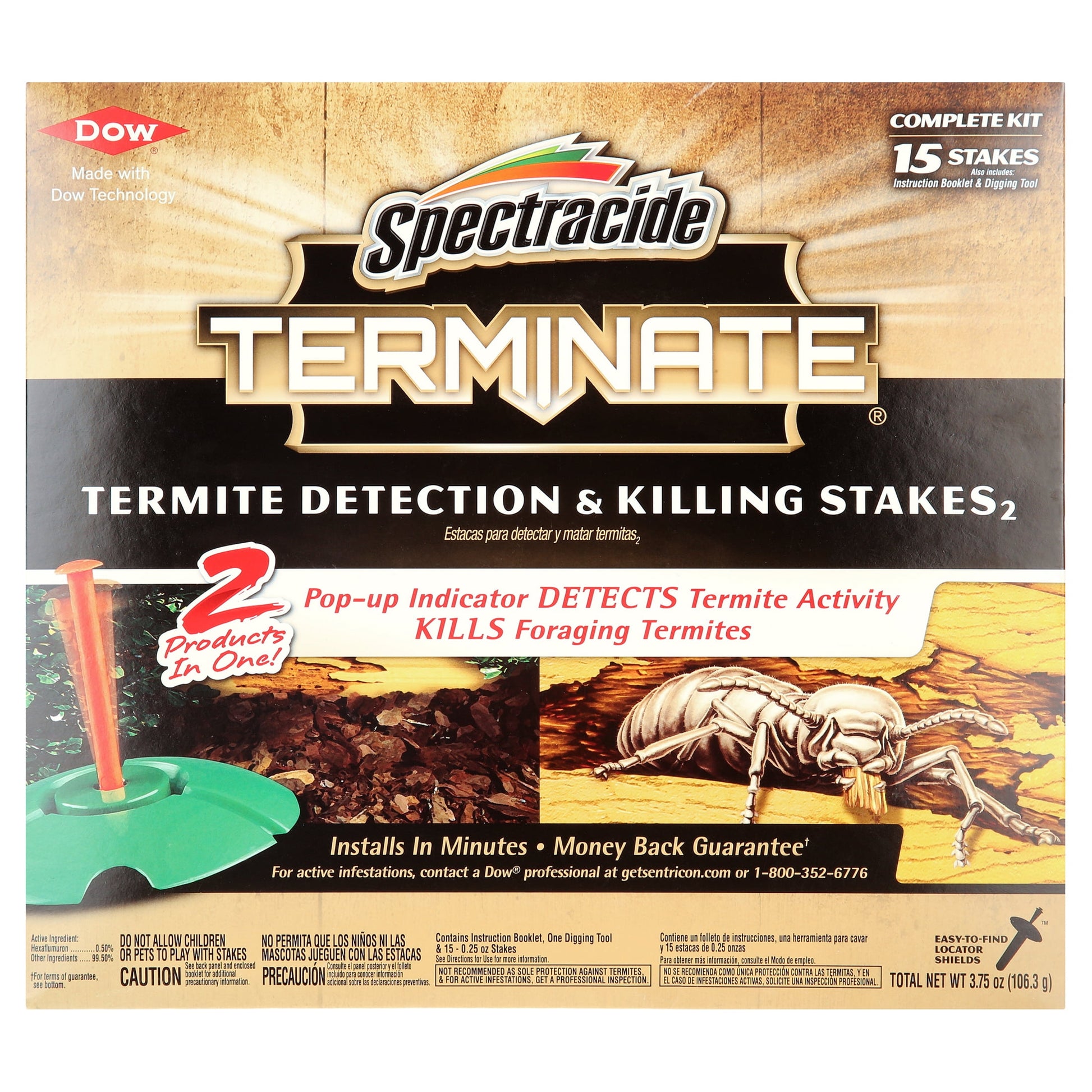 Terminate Termite Detection and Killing Stakes with Pop-Up Indicator, 15 Count