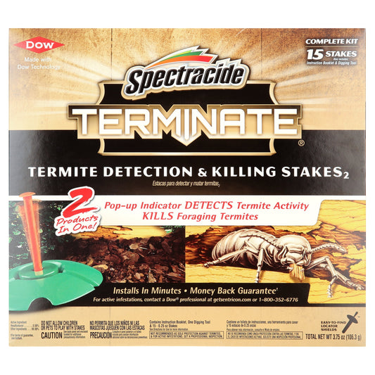 Terminate Termite Detection and Killing Stakes with Pop-Up Indicator, 15 Count