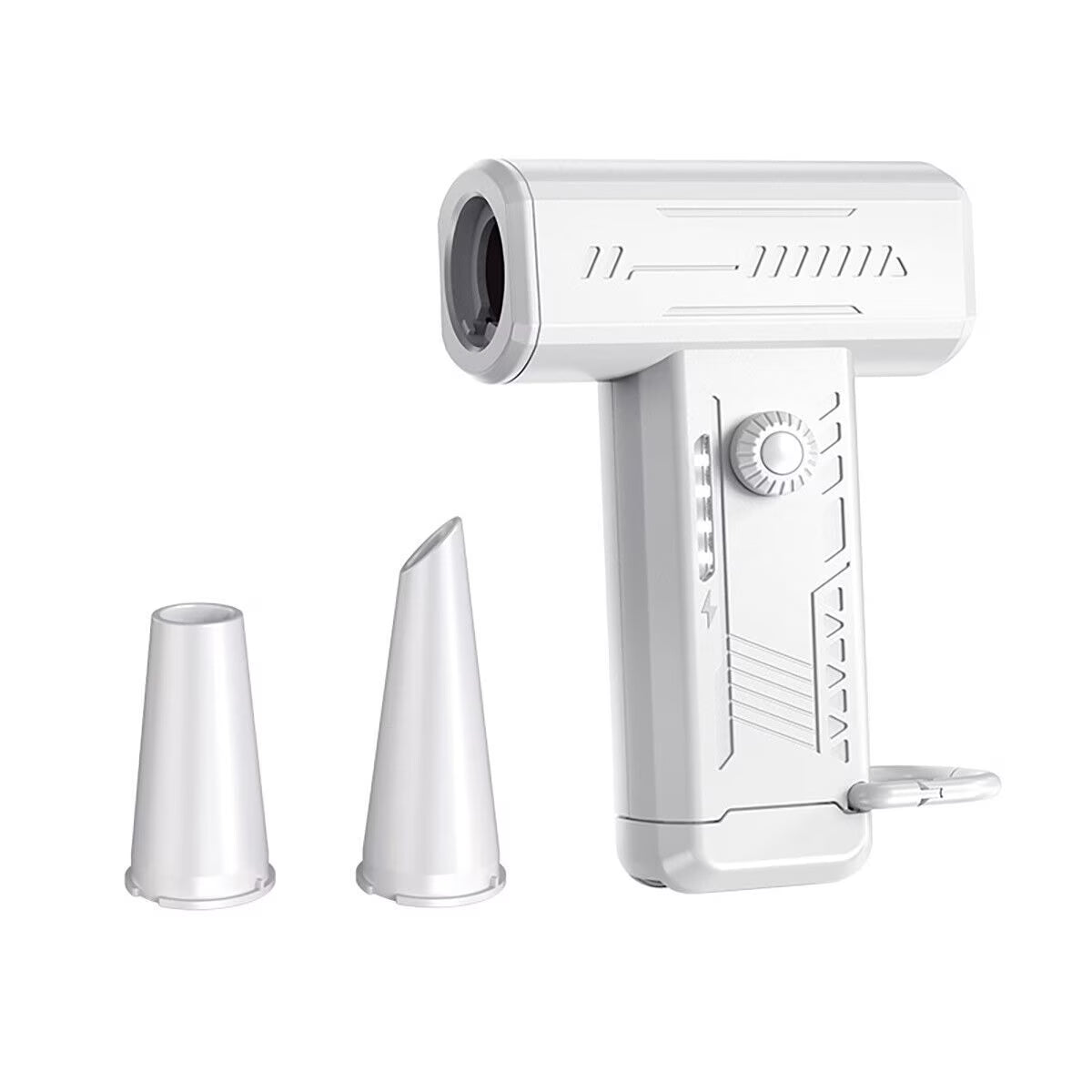 Portable Handheld Fan W/ LED Light, 130000RPM Turbo Dry Mini Air Blower Violent Fan Super Turbofan Brushless Motor Rechargeable, White