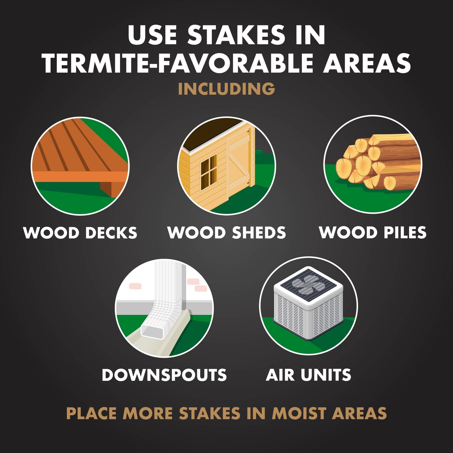 Terminate Termite Detection and Killing Stakes with Pop-Up Indicator, 15 Count