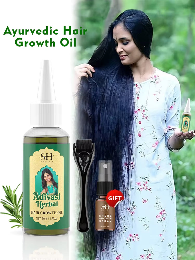 Ayurvedic Hair Growth Oil India Adivasi Organic Hair Growth Serum anti Hair Loss Fast Regrowth Thicken Oils Hair Growth Products