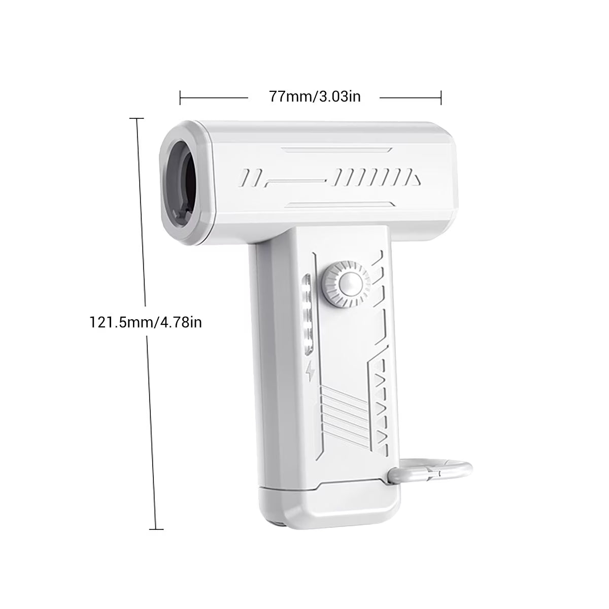 Portable Handheld Fan W/ LED Light, 130000RPM Turbo Dry Mini Air Blower Violent Fan Super Turbofan Brushless Motor Rechargeable, White