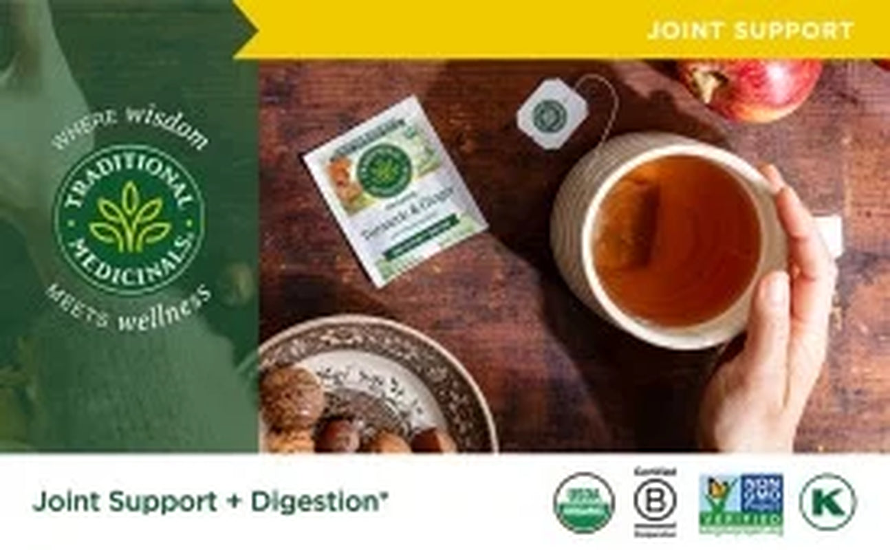 , Organic Turmeric with Meadowsweet & Ginger Herbal Tea Bags, 16 Count