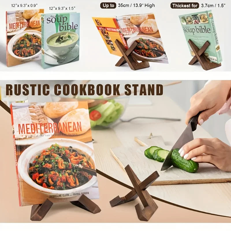Wooden Stand Recipe Book Record Photo Display Tablet Rack Plate Ipad Holder Table Easel Stand Cookbook Holder Decor Kitchen Tool