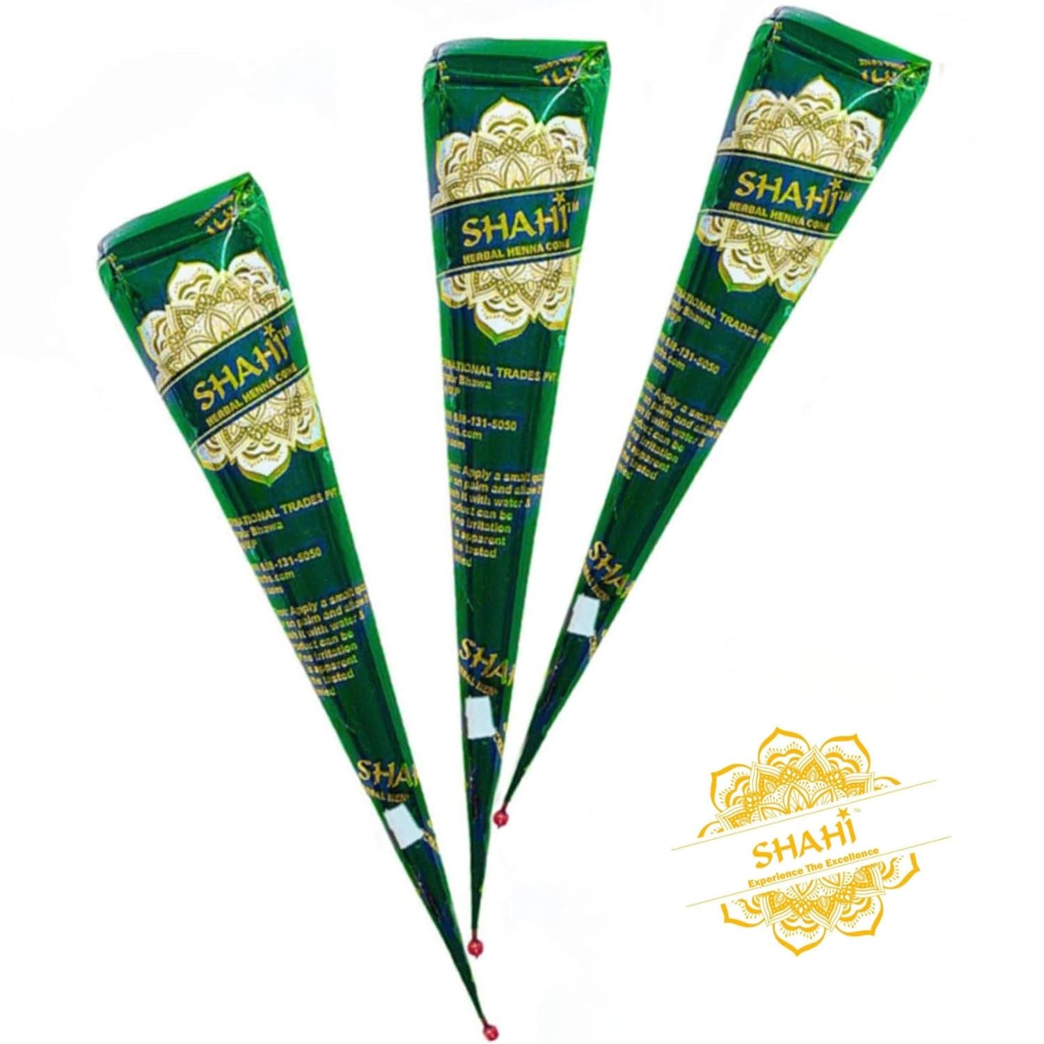 3 Pack Natural Ready to Use Henna Paste Hair Color Hair Dye Cones Reddish Brown Color
