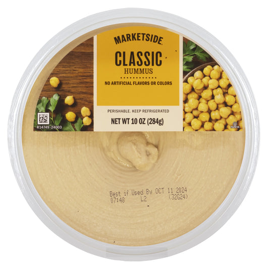 Gluten-Free Classic Hummus 10 Oz, Ready to Eat, Resealable Cup, 2 Tbsp. (28G) Servings