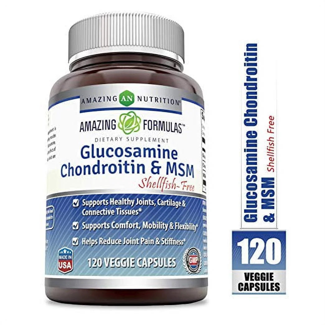 Glucosamine Chondroitin & MSM Shellfish Free 60 Veggie Capsules