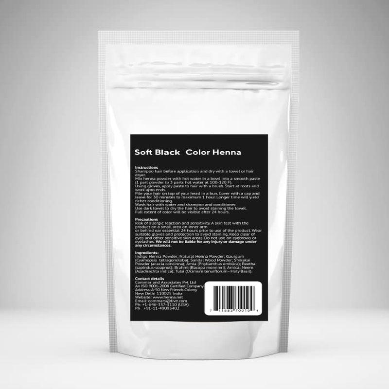 Soft Black Color Henna (20 Gms) Set of 10 Packets