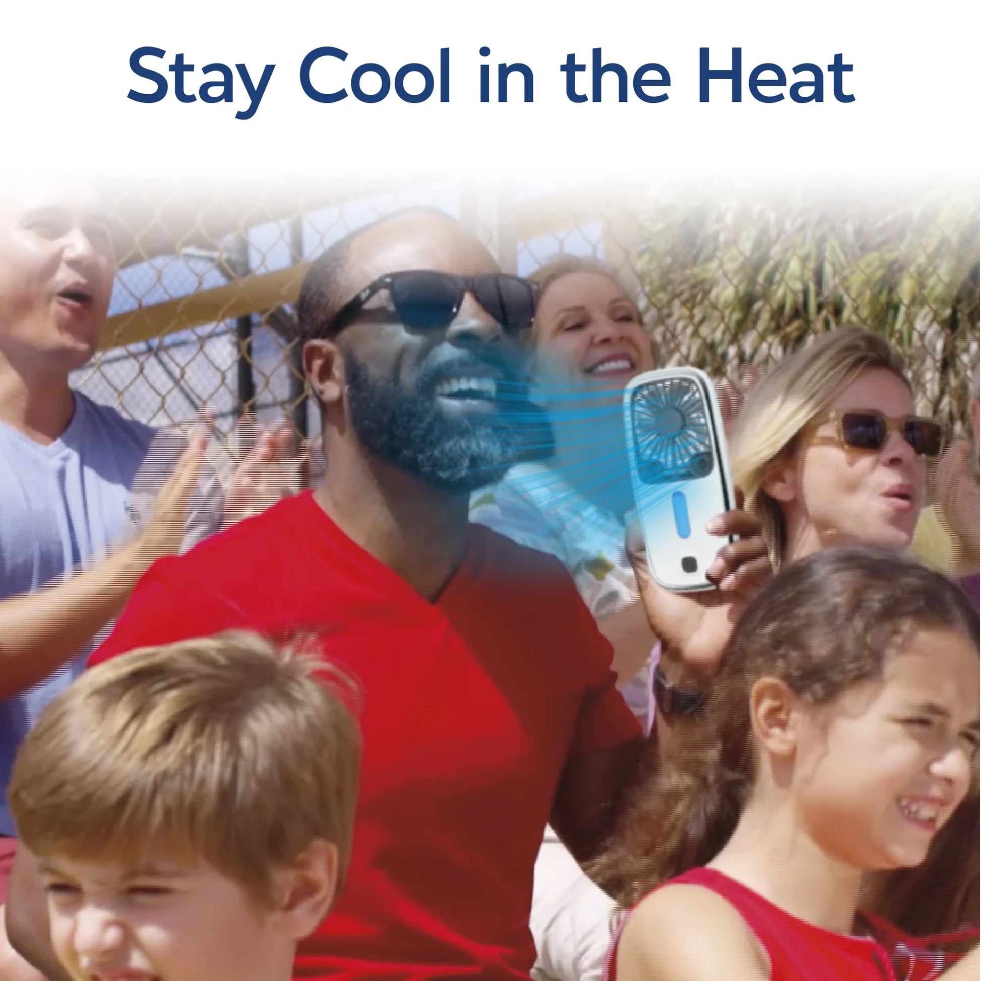 ® Pocket Hand Fan, Portable Air Cooler, Dual Cooling Jets, Rechargeable, 3 Speeds