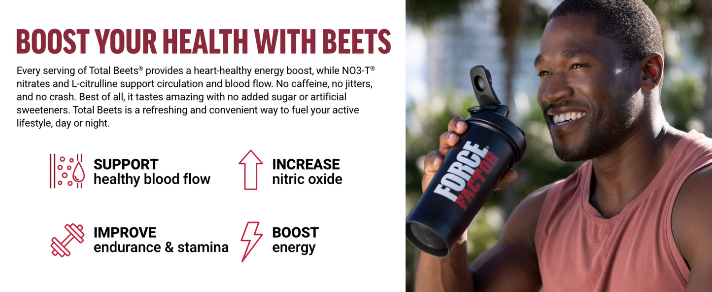 Force Factor Total Beets Organic Beetroot Powder, 30 Servings
